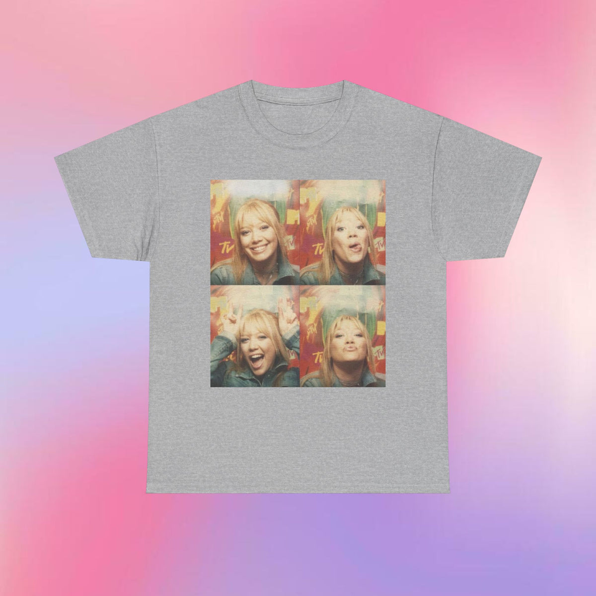 Hilary Duff Y2K Shirt | 2000s Photo Booth Tee | Retro MTV Graphic Top | 90s Baby Aesthetic T-Shirt | Vintage Pop Star Style | TRL Era Tee