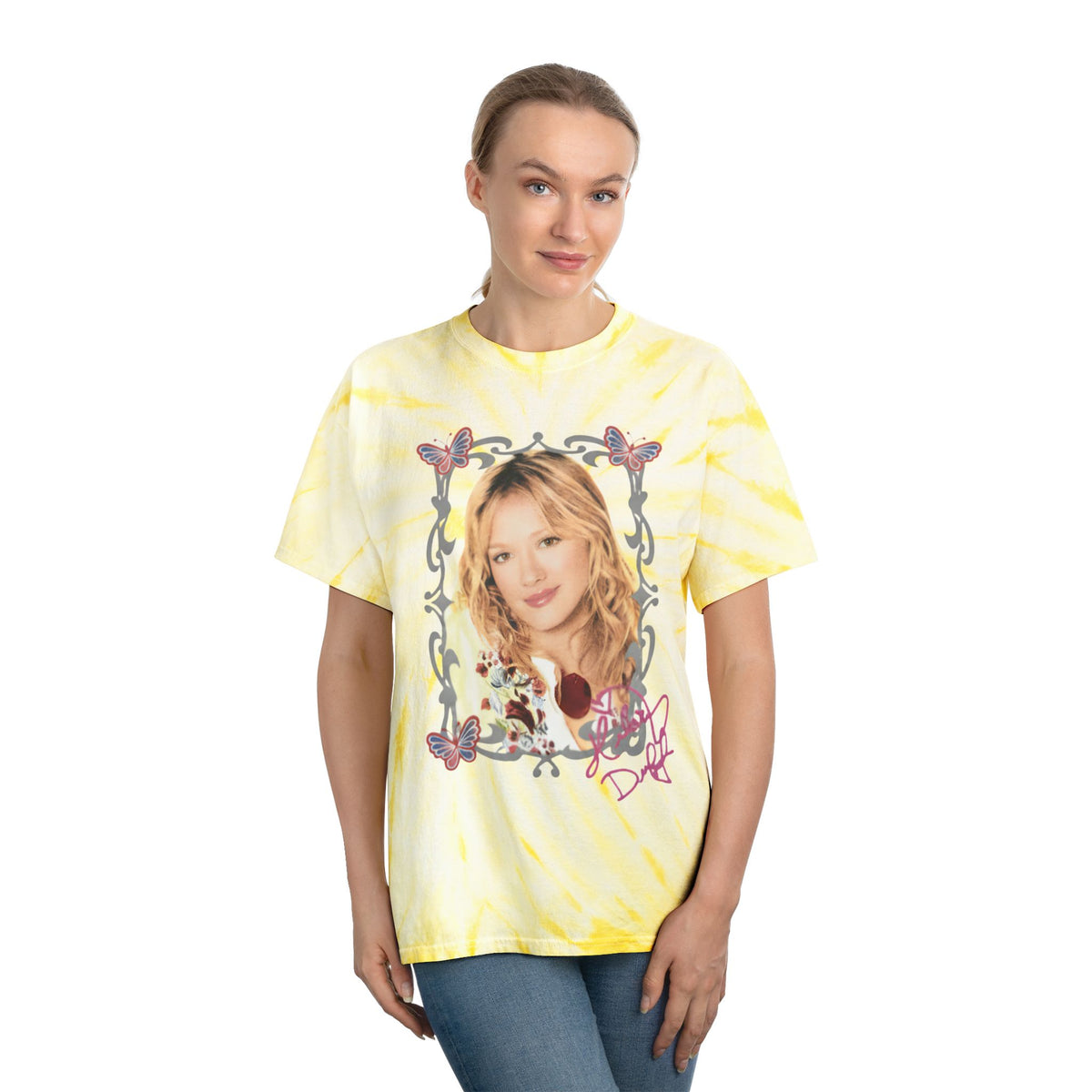 Hilary Duff Inspired Y2K Tie Dye Graphic Tee, Adult Unisex