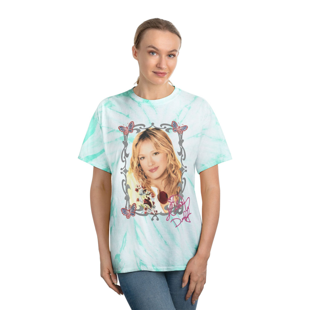 Hilary Duff Inspired Y2K Tie Dye Graphic Tee, Adult Unisex
