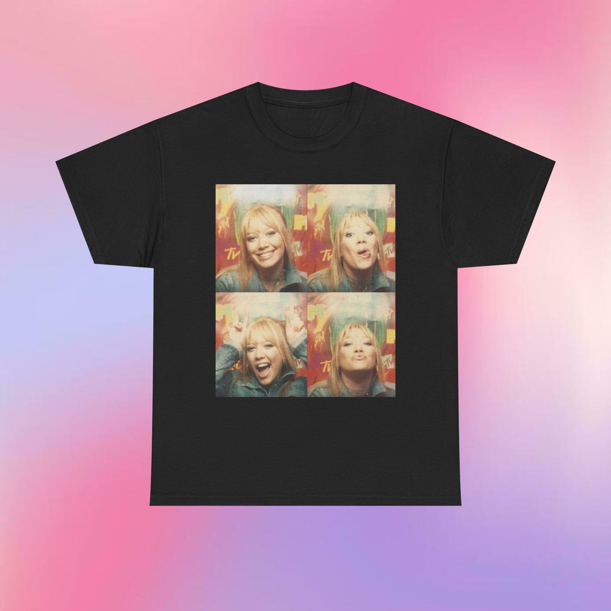 Hilary Duff Y2K Shirt | 2000s Photo Booth Tee | Retro MTV Graphic Top | 90s Baby Aesthetic T-Shirt | Vintage Pop Star Style | TRL Era Tee