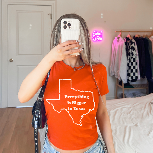 Hilary Duff So Yesterday Texas Orange Baby Tee, Adult Unisex