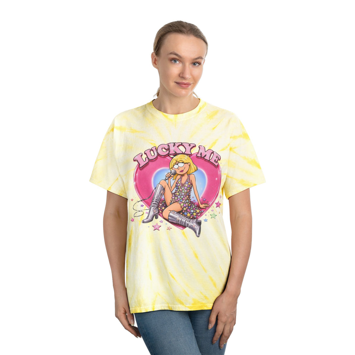 Lucky Me Hilary Y2K Inspired Graphic T Shirt, Adult Unisex