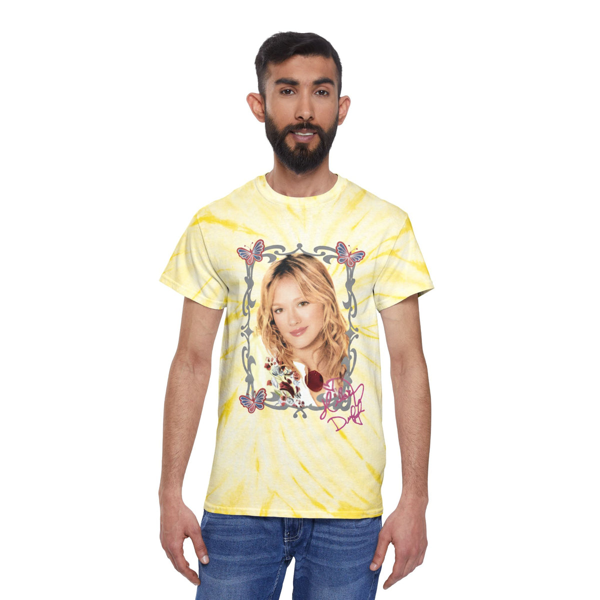 Hilary Duff Inspired Y2K Tie Dye Graphic Tee, Adult Unisex