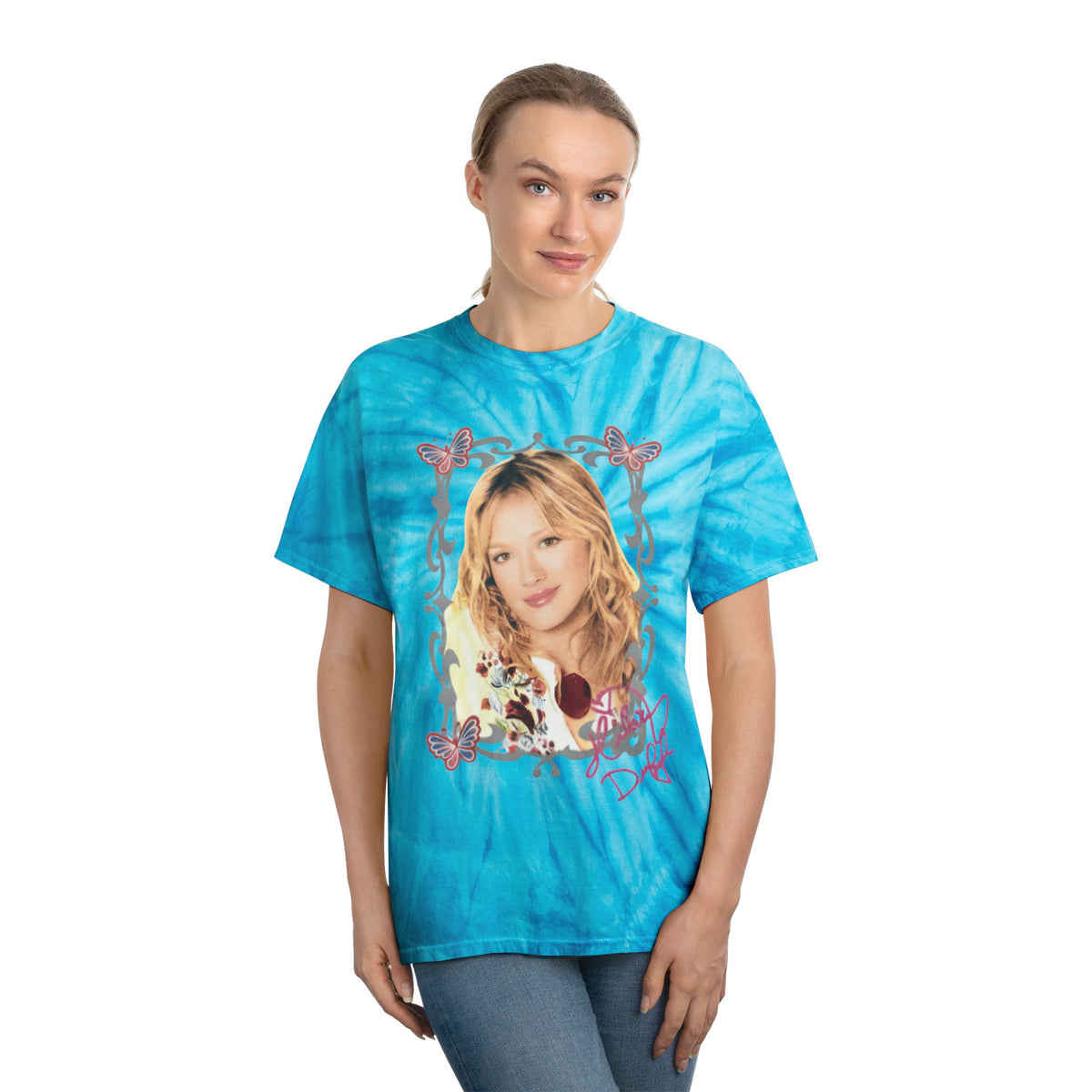 Hilary Duff Inspired Y2K Tie Dye Graphic Tee, Adult Unisex