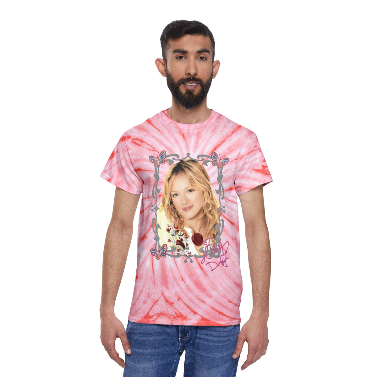 Hilary Duff Inspired Y2K Tie Dye Graphic Tee, Adult Unisex