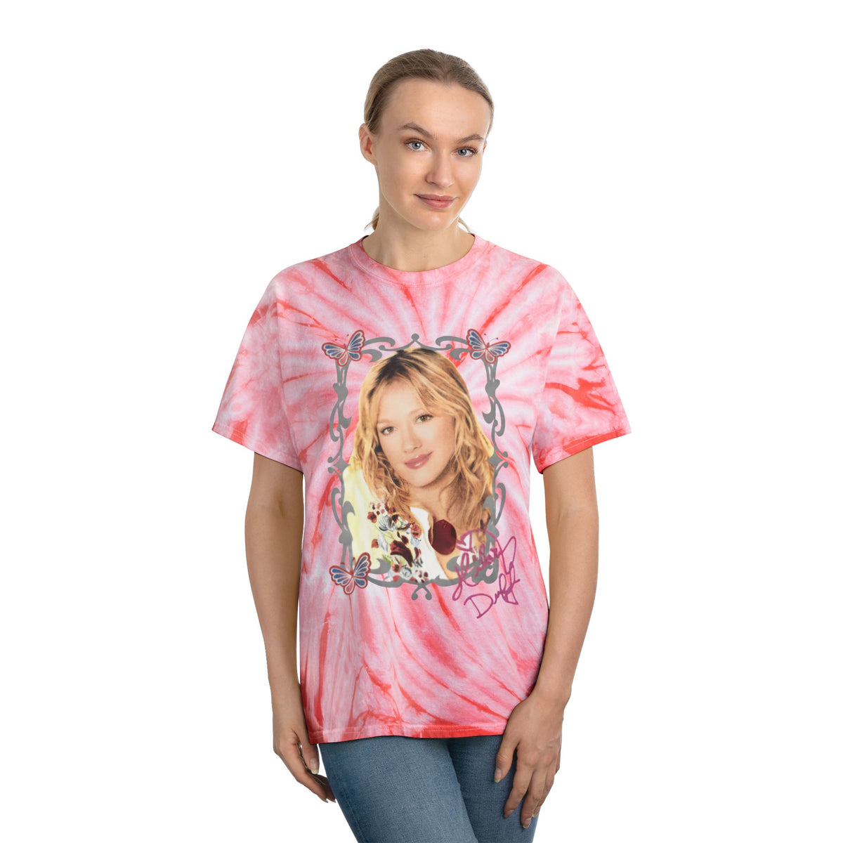 Hilary Duff Inspired Y2K Tie Dye Graphic Tee, Adult Unisex